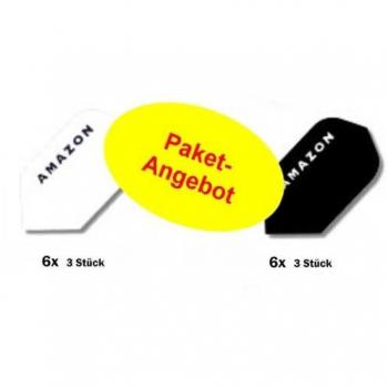zwölfer del paquete Amazon Slim para dardos 3 Sets, Negro y Blanco
