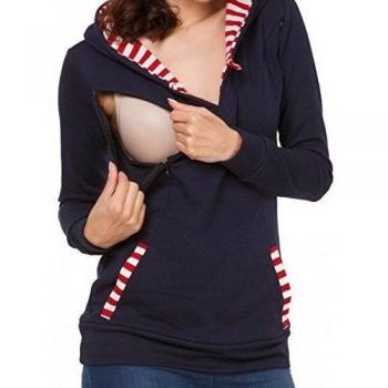 Zeta Ville - Sudadera de Lactancia Apertura de Cremallera - para Mujer - 124c