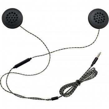 Auriculares para casco de motocicleta con conector de 3.5mm, auriculares con cable para música y control por cable, altavoces dobles