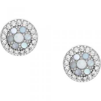 Pendientes Fossil de Plata Esterlina con Madreperla y Cristales JFS00518040