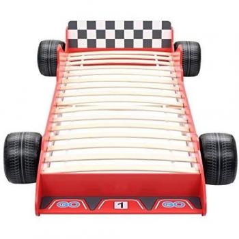 vidaXL Cama con forma de coche de carreras para ni?os 90x200 cm roja
