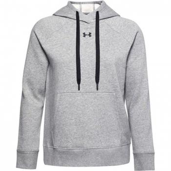 Under Armour Women's Rival Fleece HB Hoodie, Size: Small, Color: Grey (Steel Medium Heather/Black)