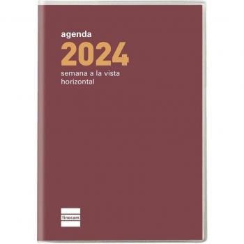 Finocam Agenda 2024 Cóctel PL3 Semana Vista Horizontal Burdeos 82x127mm Español