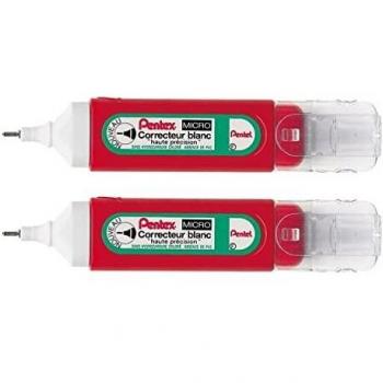 PENTEL Lote de 2 bolígrafos Corrector Pentex ZLC31-W punta fina de 12 ml