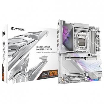 Placa Base Gigabyte X870E AORUS MASTER X3D ICE ATX - Soporta Procesadores AMD Ryzen 9000, VRM Digital 18+2+2 Fases, hasta 9000Hz DDR5 (OC
