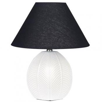 Lámpara de mesa de cerámica beige con pantalla de tela y luz ambiental Cadena 42 cm