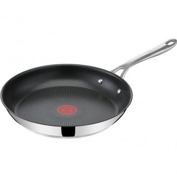 Sartén Tefal Jamie Oliver 28 cm - Inducción, Antiadherente Durable, Apta para Lavavajillas, Tecnología de Señal Térmica, Acero Inoxidable 18/10
