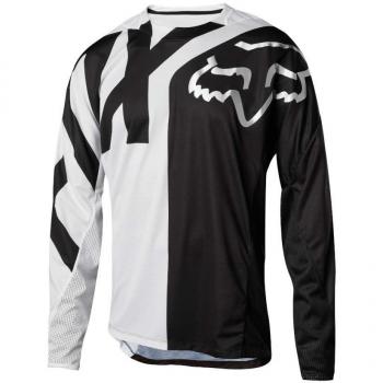 Fox Youth Demo LS Jersey, White/Black, tamaño: YS