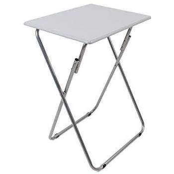 Mesa Plegable Portátil de Madera y Aluminio Multifuncional - 48 cm x 38 cm - Ideal para Terraza, Balcón, Camping o Jardín - Varios Colores
