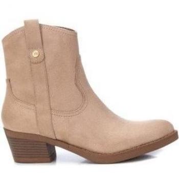 Xti Botín Mujer 142039 Negro/Beige Elegante con Tacón de 5cm y Cierre de Cremallera
