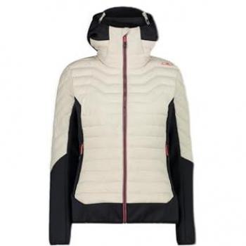 CMP Women's Unlimitech Down Hooded Jacket - Vanilla White, Size S