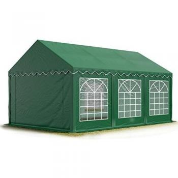 Carpa para fiestas Toolport 3x6 m, lona PVC 700 N impermeable, color verde oscuro