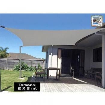Parasol Vela Triangular Gris 2 x 3 metros