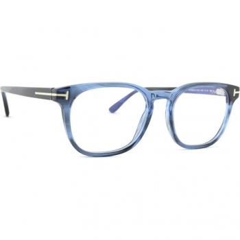 Tom Ford FT5868-B 092 Blue Round/Oval Acetate Glasses for Unisex, Size: 51 MM Square Bold Eyeglasses Collection