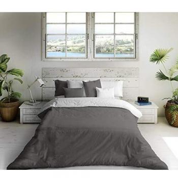 NATURALS Funda nórdica Bicolor Reversible Cama 90 cm Gris 7 / Blanco
