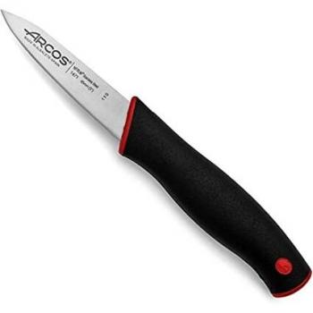 Arcos Serie Dúo, Cuchillo Mondador, Hoja de 85 mm, Mango Color Negro Rojo