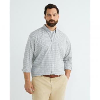 Camisa de hombre sport cuadro vichy melange popelín classic fit tallas grandes