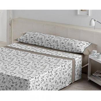 ES-Tela - Juego de sábanas Estampadas Paola Color Gris