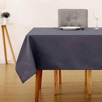 Deconovo Manteles Mesa Rectangular para Cocina 132 x 229 cm Gris