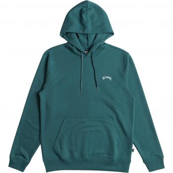 Billabong Sudadera Con Capucha Arch Verde para Hombre, diseño moderno, tejido suave y cómodo, ajuste regular, bolsillo frontal tipo canguro, capucha ajustable con cordones, estampado gráfico en el pecho