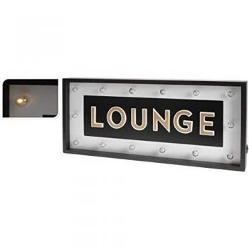Decoración De Pared inscripción lounge con 14 LED Iluminado