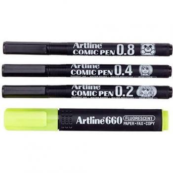 Artline EK-280/3W + 1 660 - Bolsa de 3 rotuladores calibrados micrométrico, color negro