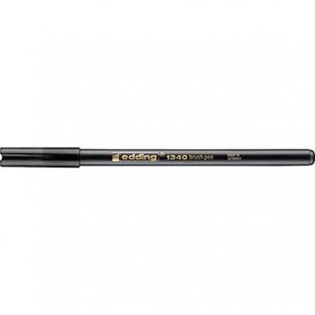 Edding 1340 rotulador con punta de pincel flexible - negro - 1 rotulador para pintar, escribir y dibujar - diarios de viñetas, manuscritos, mandalas, caligrafía