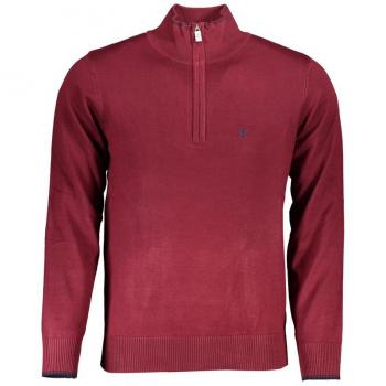 U.S. Polo Assn. Grand Polo Elegant Half-Zip Sweater with Embroidery Detail - 3XL, Turtleneck, Male, Pink, Nylon
