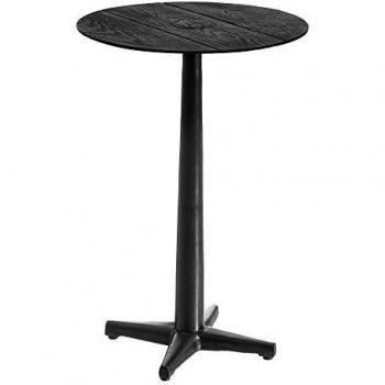 Mesa auxiliar redonda de aluminio negro 59 x 40 x 40 cm