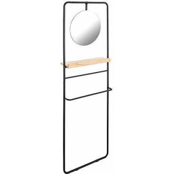 Perchero Espejo Industrial Negro de Metal de 171x15x56 cm - LOLAhome