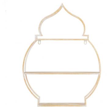 Estantería Bigbuy Home 49 x 13,5 x 64 cm Natural Metal Blanco