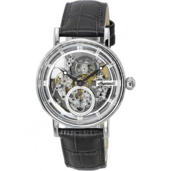 Ingersoll The Herald Men's Automatic Skeleton Watch with Leather Strap, 40mm, Water Resistant 5ATM