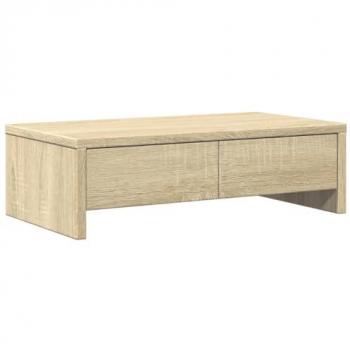 vidaXL Monitor Stand with Drawers Sonoma Oak 50x27x15 cm Engineered Wood