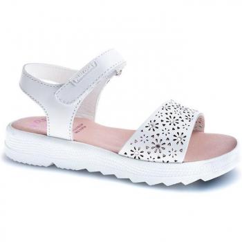 Pablosky - Sandalias de niña blancas de piel con cierre adherente, modelo 431000