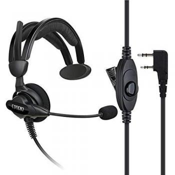 Coodio KHS1 Kenwood Radio Auriculares 2 Pin Micro-Auricular Micrófono [Cancelación de Ruido] Seguridad y Bodyguard Para 2-Pin Kenwood Plug Walkie-Talkie Transceptor Emisor y Receptor PMR