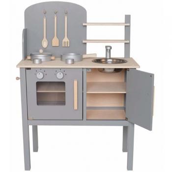 Cocina Juguete Gris con Utensilios JaBaDaBaDo W7205