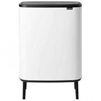 Brabantia Bo Touch Bin Hi Cubo de basura con patas 60 l, color blanco