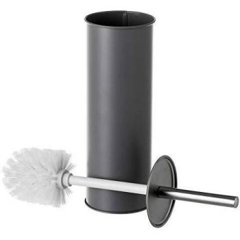 Escobilla de baño Gris Oscuro de Metal y Polipropileno contemporánea, de ø 9x38 cm - LOLAhome