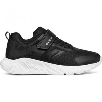Deportivas GEOX SPRINTYE JUNIOR GIRL J45FWA BLACKC9999 con características de transpirabilidad, suela antideslizante, cierre de velcro, diseño moderno y ligero ideal para niñas