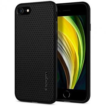 Spigen Liquid Air Case Compatible with iPhone SE 2022 5G, iPhone SE 2020, iPhone 8 and iPhone 7 - Matte Black
