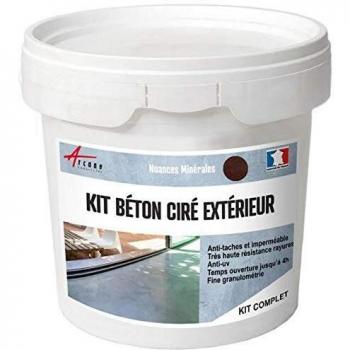 Kit de Hormigón Pulido Exterior - Arabica Marrón - 2 m² (en 2 capas) para Suelos, Muros, Terrazas y Escaleras - ARCANE INDUSTRIES