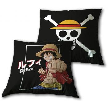 Cojín de 35x35 cm con diseño de One Piece - Producto oficial de la serie animada