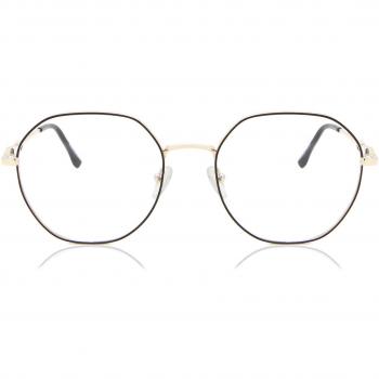 SmartBuy Collection Oval Full Rim Metal Men's Prescription Glasses - Gold Size 54 - Blue Light Block Available - Free Lenses