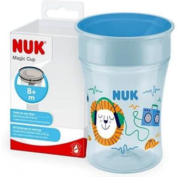 Nuk Magic Cup 360° Trainer Cup 230ml with Drinking Rim for Toddlers 8+ Months - Blue
