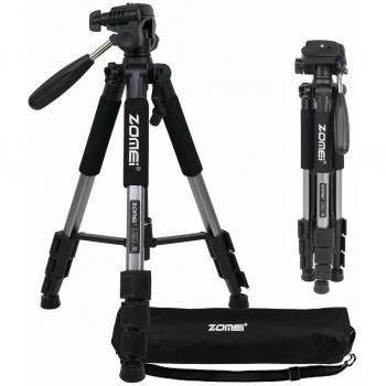 ZOMEi Q111 Ligero trípode de Aluminio Portátil Soporte para cámara de Viaje portátil con Cabezal panorámico de 3 vías y Bolsa de Transporte