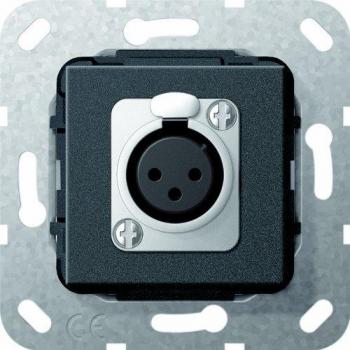 Gira 566710 Matte Black XLR Socket Basic Element D-Series