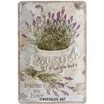 Placa de metal Lavanda de Provenza 20x30cm - Estilo Nostálgico y Rústico