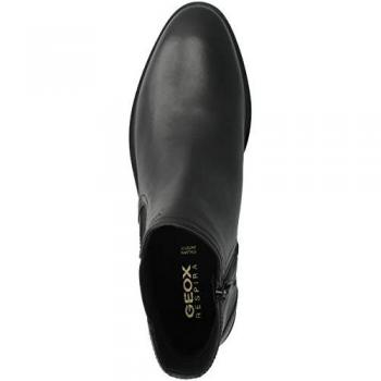 Botines Geox Gladwin de cuero negro para hombre, talla 42, con diseño Chelsea y elasticidad