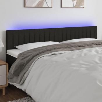 Cabecero LED Tejido Negro 200x5x78/88 cm