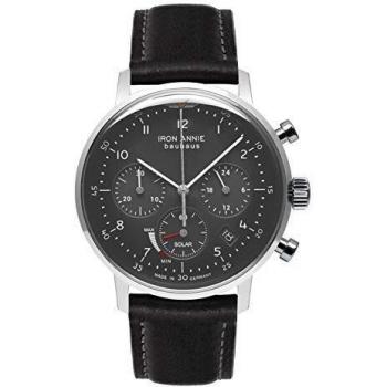 Iron Annie Solar Men's Watch Chronograph Bauhaus Black Leather Strap 5086-2